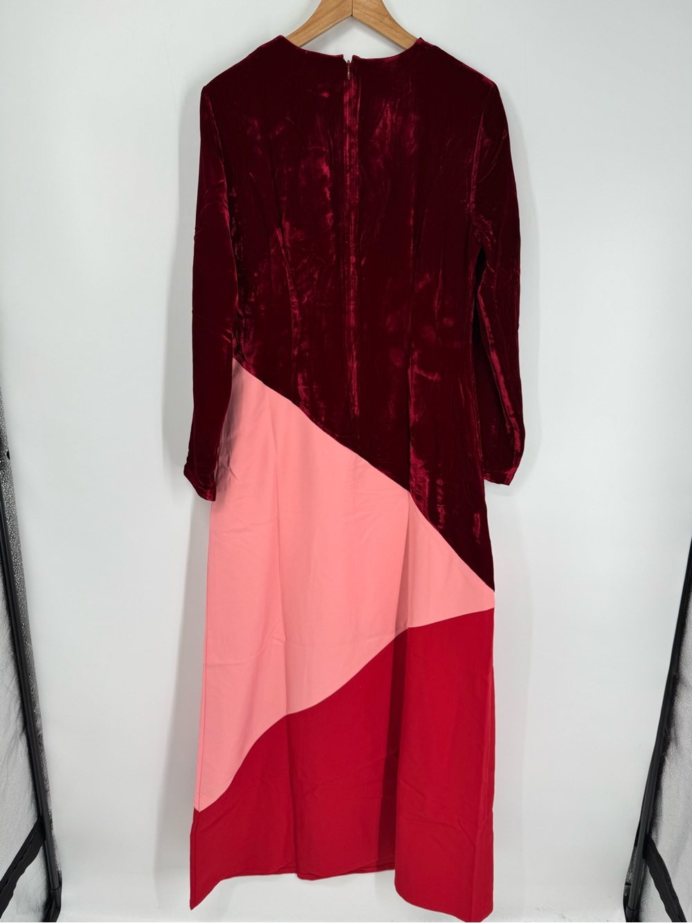 NWT Tuckernuck Colorblocked Tricolor Velvet Maxi Dress Size M - Picture 9 of 13